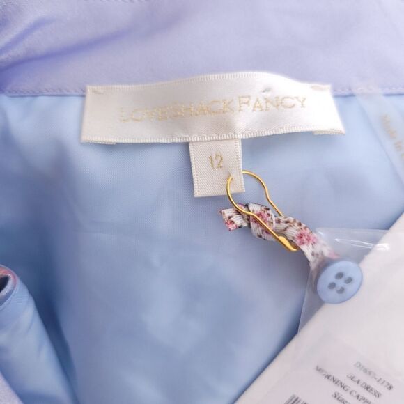 Love Shack Fancy Ola Mini Dress Morning Cappuccino Floral Size 12 Pockets - Picture 12 of 13